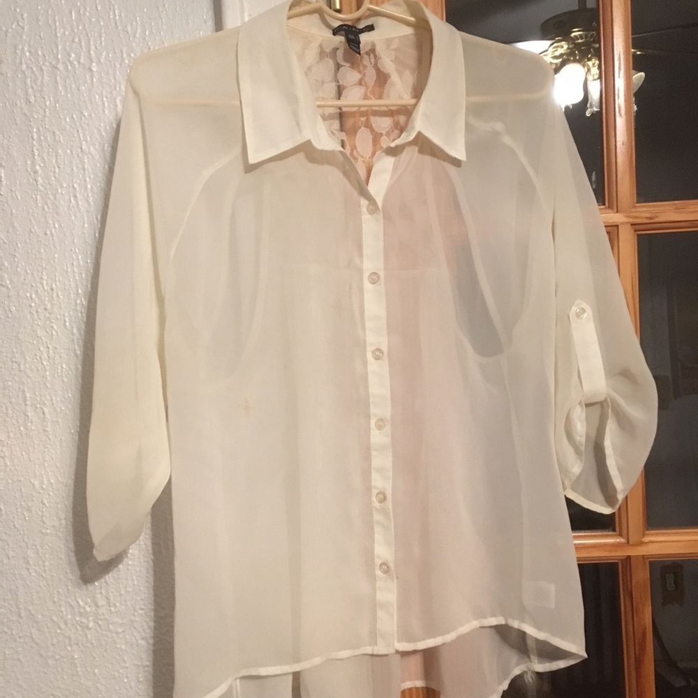 Sheer button blouse